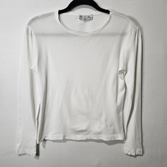 Tops - Loro Piana Long Sleeve Crop Tee Shirt White Size 42 US 6